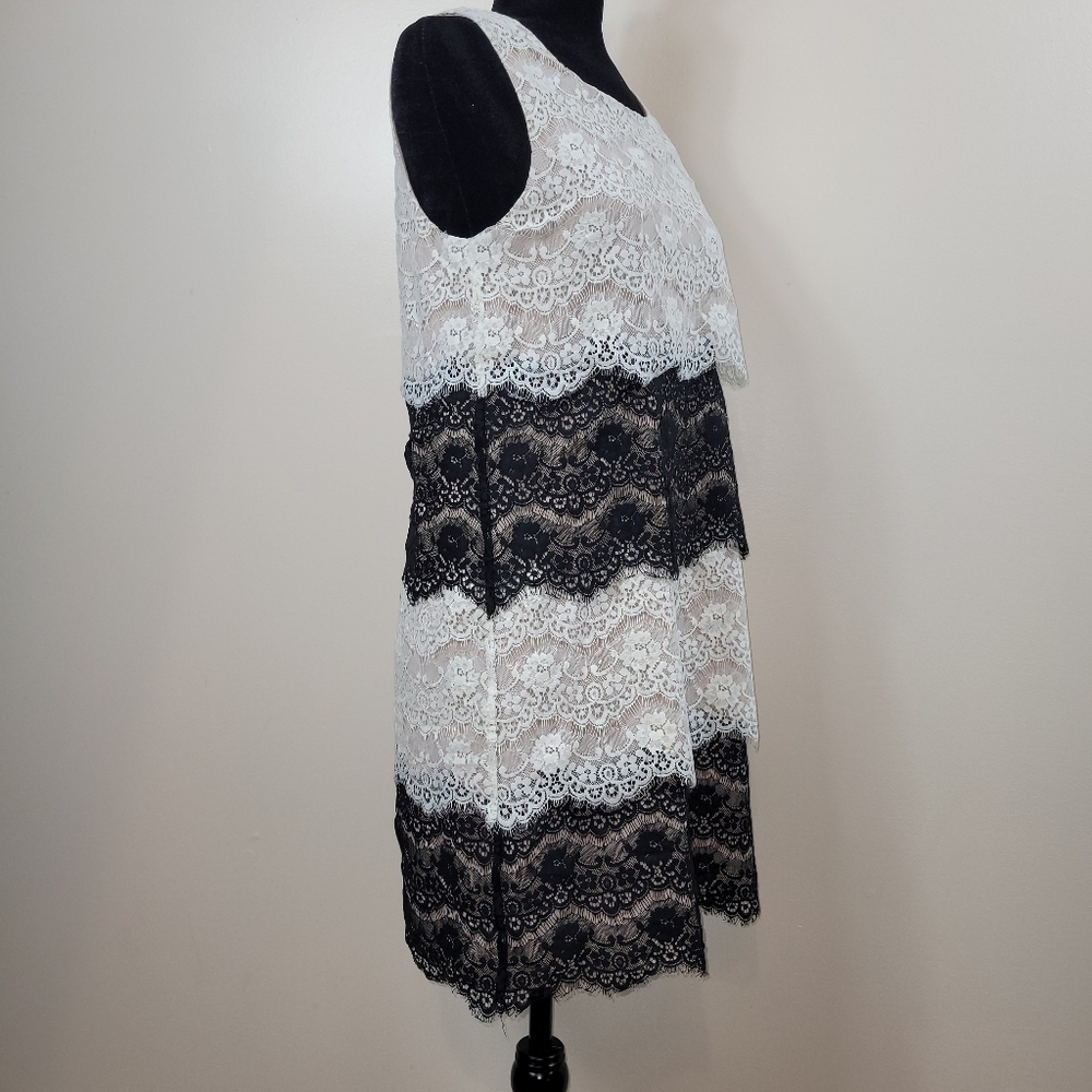 Jessica Simpson lacy dress black and white size 8 - Picture 3 of 10